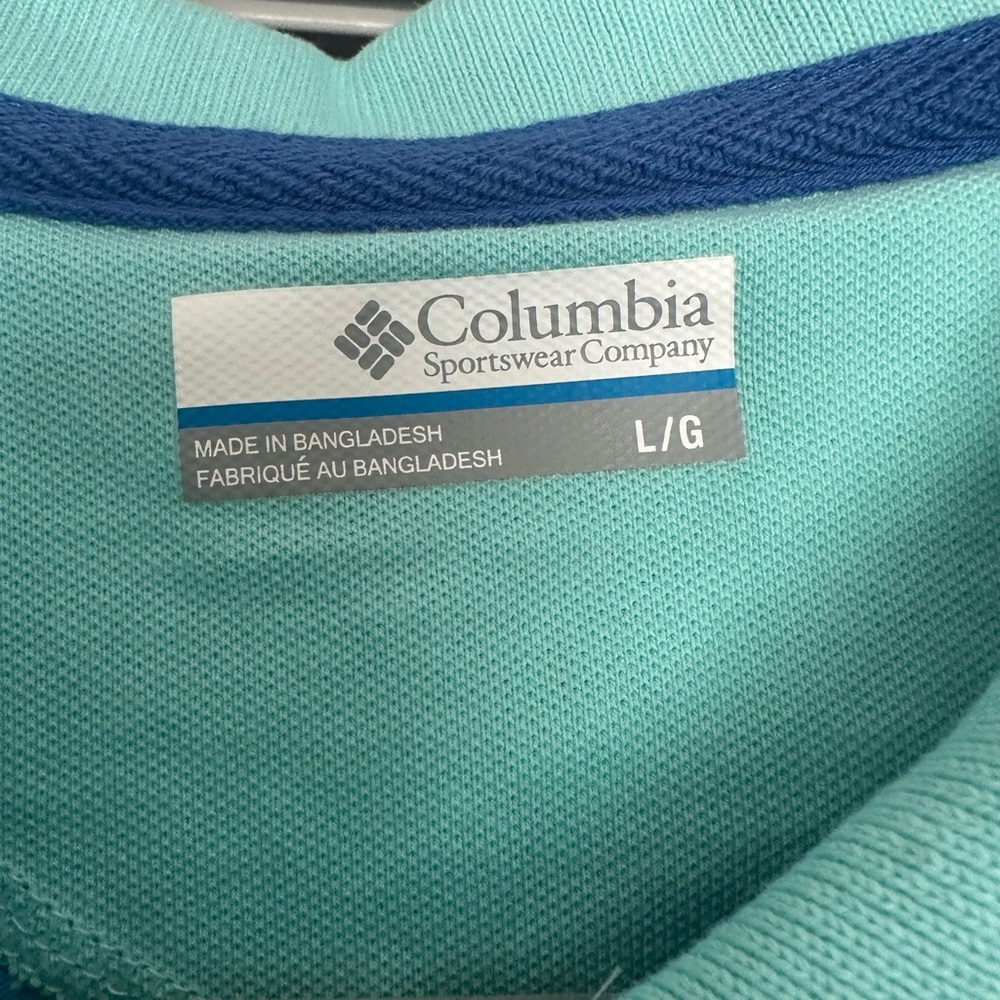 Columbia PFG Mens Striped Super Bonefish Pique Polo. Size Large. Blue/Teal.‎ - Picture 3 of 10